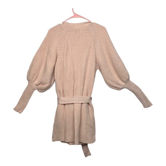 Sabo Skirt womens Large knit wrap sweater dress elle tie waist pink v neck - Picture 4 of 14